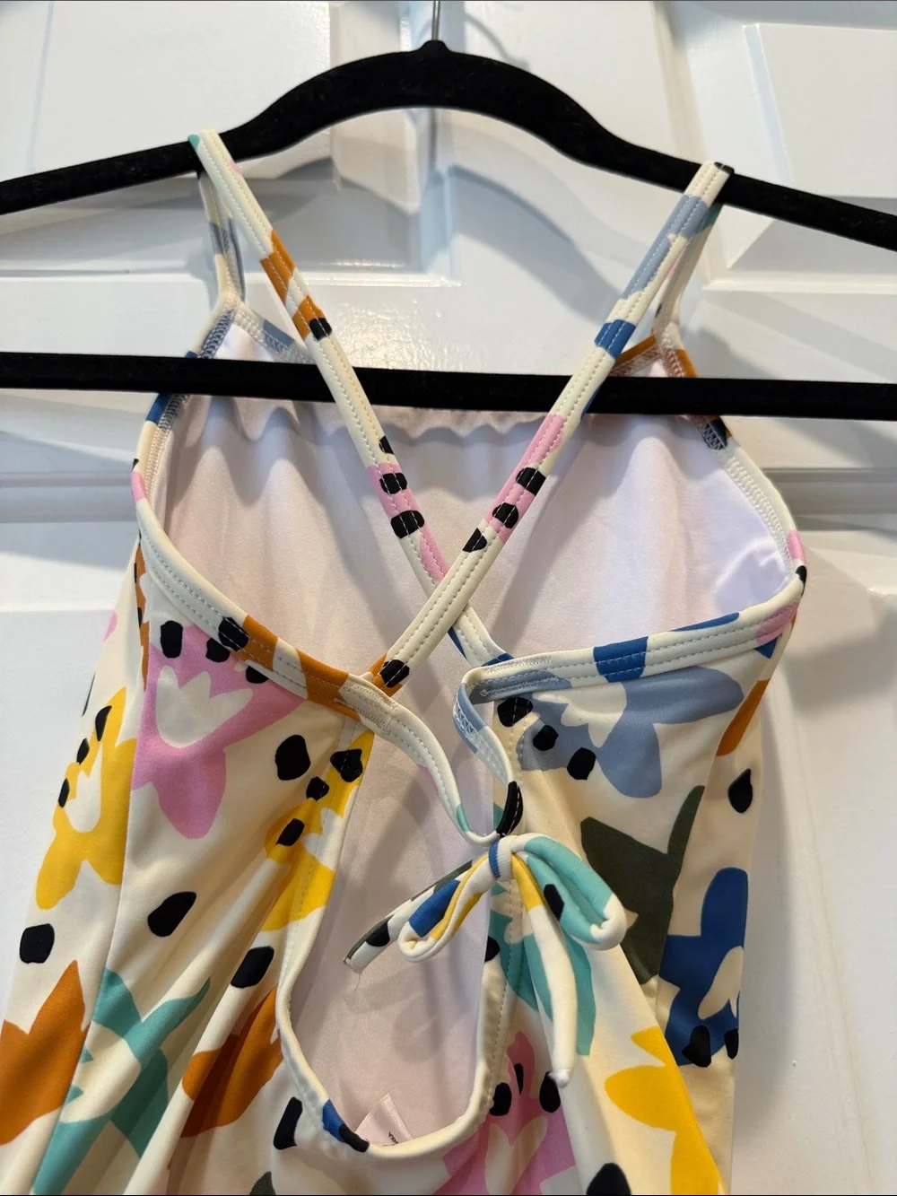 Hanna Andersson Kids Floral One-Piece Swimsuit in Cream Multicolor Flowers 6-7